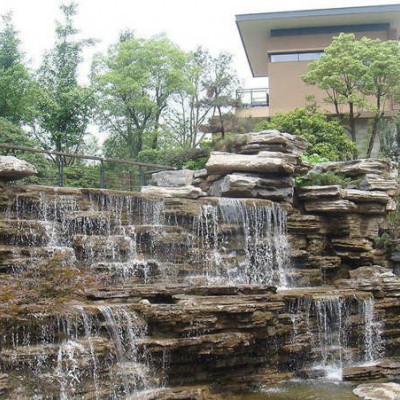 千層石假山石、工程千層石造景、公園千層石瀑布